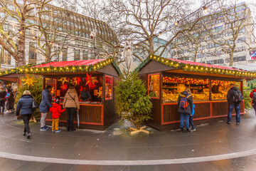 Christmas Market Stalls And William