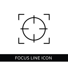 Vector illustration of focus line icon isolated on white background