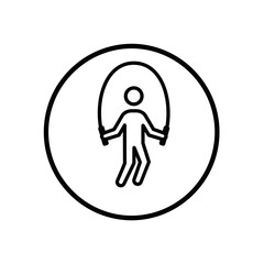 Person skipping rope in minimalist line art style  