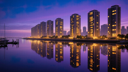 Fototapeta premium singapore skyline at sunset