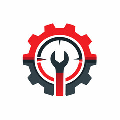 Auto Repair Vector Logo with Gear and Wrench