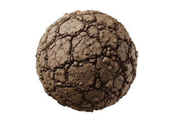 Naklejka premium Cracked Mud Sphere Texture Isolated on White 
