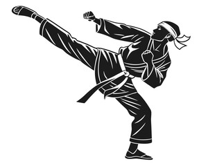 Fototapeta premium karate player vector transparent background