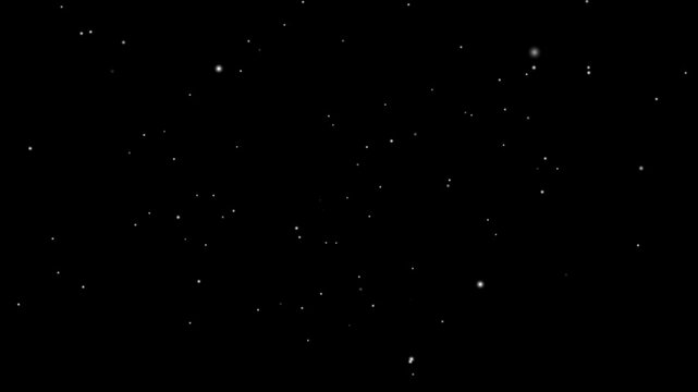 Sparkle stars silver background christmas holiday. Looped glowing stars on black background, 4k abstract night sky with twinkling stars.  Cosmic starry sky with twinkling stars.falling sparkling star.