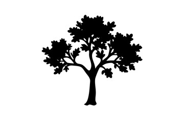 Blooming Tanoak Tree Silhouette vector