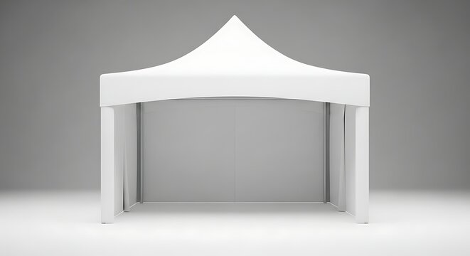 Clean studio shot of a pristine white pop-up canopy tent against a neutral backdrop