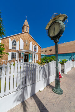 View of Methodist Church on Front Street, Philipsburg, St. Maarten, Leeward Islands, West Indies, Caribbean