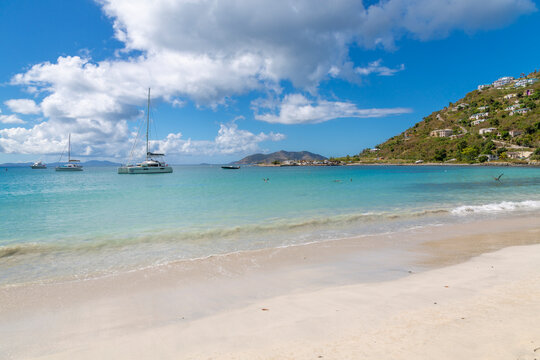 View of Cane Garden Bay Beach, Tortola, British Virgin Islands, West Indies, Caribbean