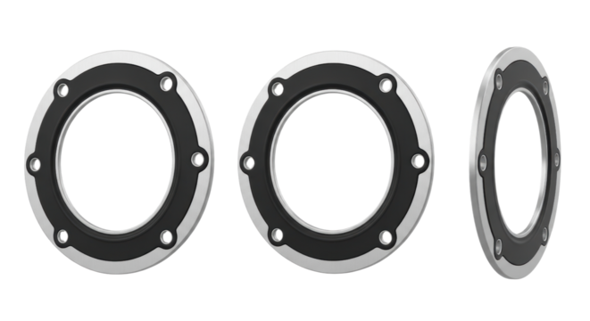 Metal and Rubber Gasket Seals in Multiple Angles
