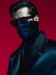 High-End Fashion Campaign Featuring European Male Model in Ski Mask – Bold and Striking Editorial