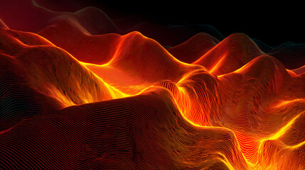 Dynamic Orange Neon Waves – Abstract Glowing Light Animation