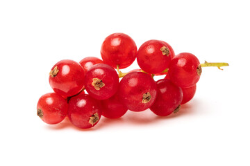 Organic ripe tasty organic berries red currant isolated on white studio background