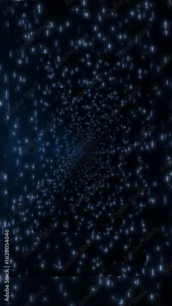 Poster discover vibrant abstract motion with glowing points on a dark background, adding depth.