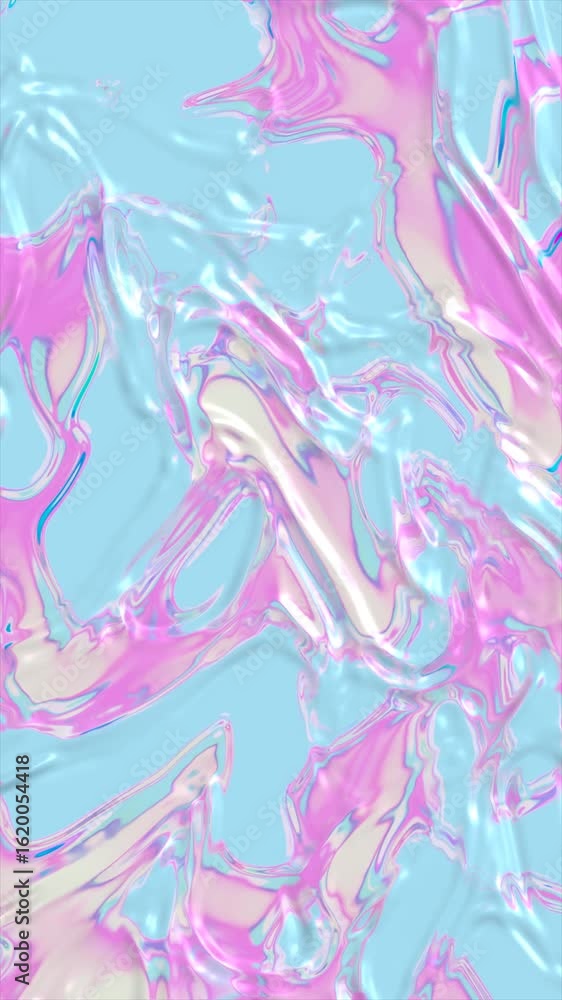 Poster swirling fluid patterns in bright pink and blue create an engaging abstract backdrop.