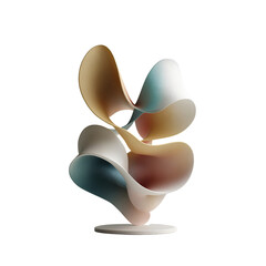 An artistic sculpture with graceful curves and soft pastel colors, creating a modern and elegant aesthetic