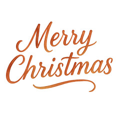 Watercolor &ldquo;Merry Christmas&rdquo; Calligraphy on a transparent background