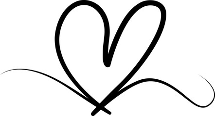 Love Heart Infinity Line Vector Illustration