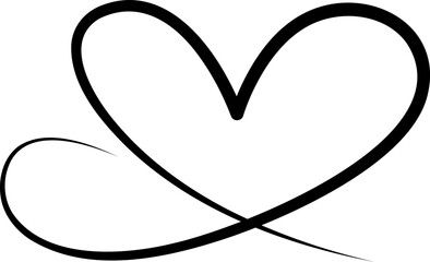 Love Heart Infinity Line Vector Illustration