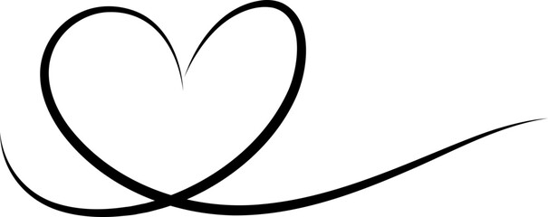 Love Heart Infinity Line Vector Illustration