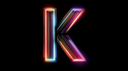 Colorful Neon K Typography