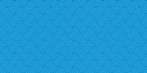 Minimal blue fabric textile Overlapping Pattern diamond geometric wave abstract circle wave line. Blue seamless tile stripe create retro line pattern background.	
