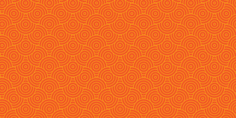 Minimal red and orange fabric textile Overlapping Pattern diamond geometric wave abstract circle wave line. Orange seamless tile stripe create retro circle line pattern background.	

