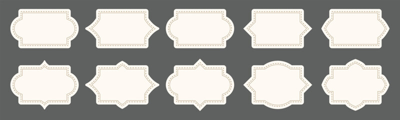 Ornamental label frames set copyspace. Decorative vintage frame and retro badge collection, invitation card or sale sticker.