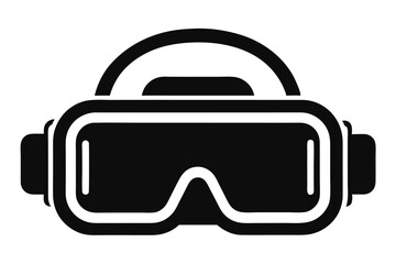 Vector Illustration of Black and White Virtual Reality Headset Technology and Design