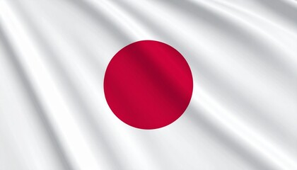 Japanese flag with crimson sun disc centered on pristine white field, minimal composition symbolizing purity and unity