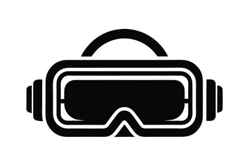 Black VR Headset Icon Virtual Reality Technology Device Visual Representation and Symbol