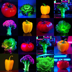 Vibrant UV Vegetables Grid

