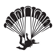 Minimalist Skydiving Silhouette Vector