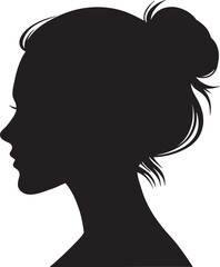Elegant woman profile silhouette head black vector
