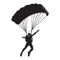 Minimalist Skydiving Silhouette Vector