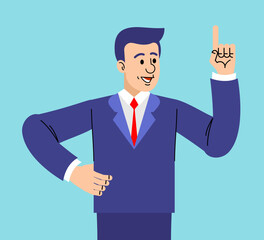 confident businessman pointing upward. Represents motivation, leadership, business growth, and inspiration. Perfect for concepts of decision-making, planning, and forward-thinking.