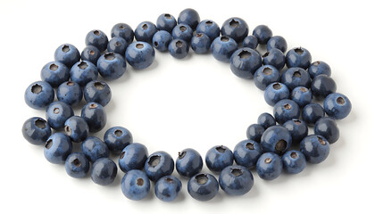 Fototapeta premium Blueberry Necklace on White Background Fresh Natural Fruit Jewelry