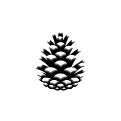 Minimalist pine cone illustration offering simple nature inspired design element for various purposes