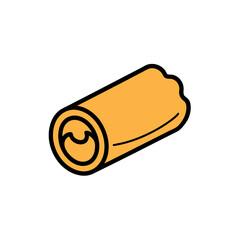 Vector art of rolled pastry isolated on white background