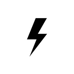 Striking simplicity: A minimalist black and white lightning bolt conveying raw energy