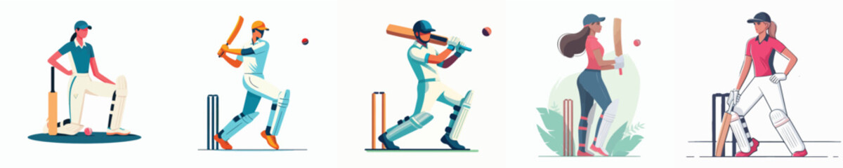 vector of a cricket athlete
