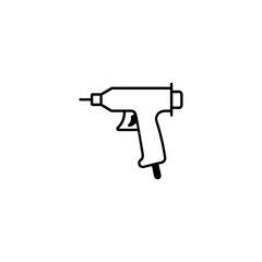 glue-gun-Vector art of outline illustration of a hot glue gun tool, isolated on white background-illustration-on-white-background-w.eps