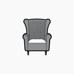 Vector art of armchair isolated on white background
