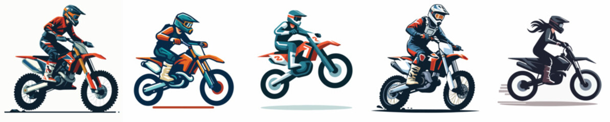 vector of a motocross player