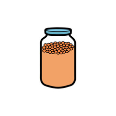 Vector art of jar of food isolated on white background