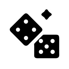 Dices with sparkle on minimalist white background. Dices icon represents chance and risk, and dices with sparkle add touch of luck and excitement. Dices with sparkle concept for games, randomness.