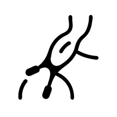 Lymph node icon on white background, showing a simple line art style. Lymph node icon represents health and wellness. Concept lymph node icon for medical publications.