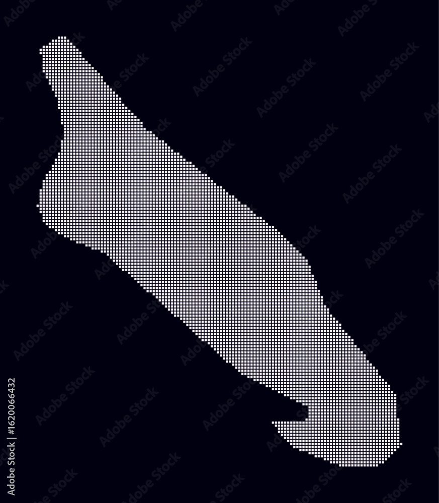 Poster aruba dotted map. digital style map of the country on dark background. aruba shape with square dots.