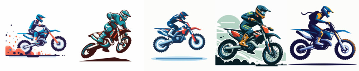 vector of a motocross player