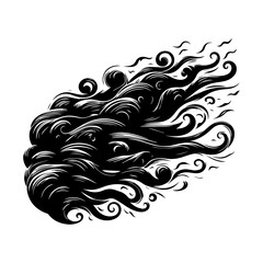 Fototapeta premium Dynamic Black Swirls and Waves Abstract Design.