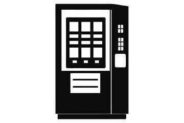 Simple Silhouette of a Vending Machine Featuring Rectangular Compartments and Push Buttons